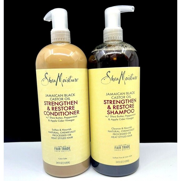 Shea Moisture Jamaican Black Castor Oil Strengthen Shampoo or Conditioner - Picture 1 of 4